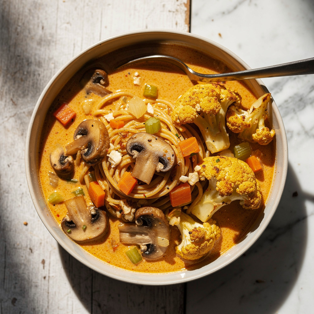 Coconut Curry Noodle Bowls with Mushrooms