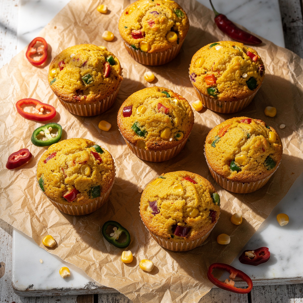Confetti Cornmeal Muffins