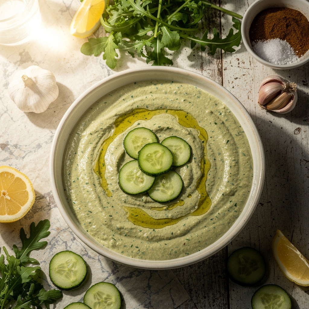 Creamy Cucumber Tahini Salad Dressing (Vegan)