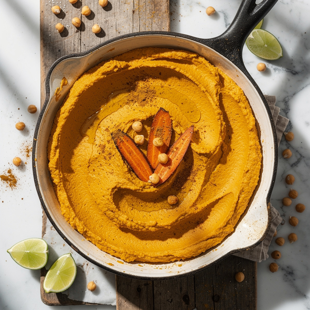 Curried Roasted Carrot Hummus