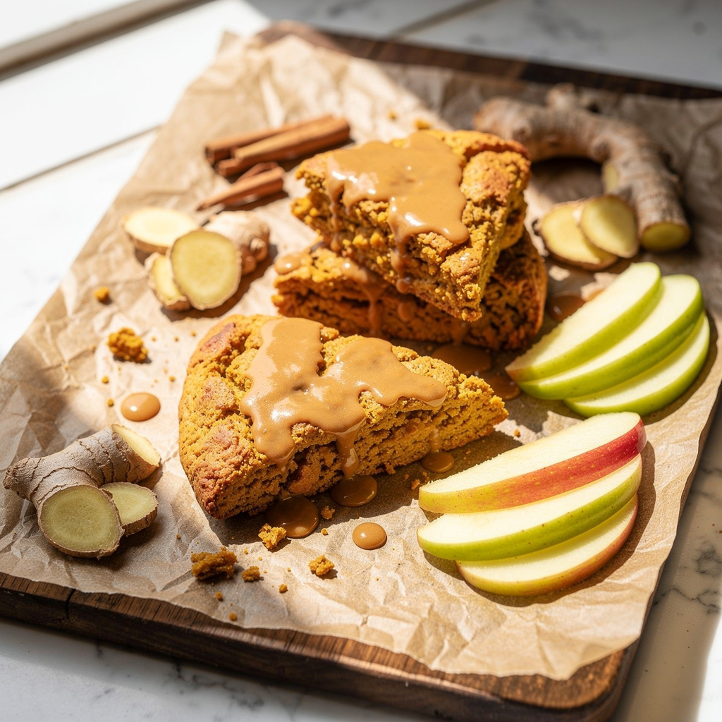 Gluten-Free Vegan Pumpkin Scones with Creamy Maple Glaze