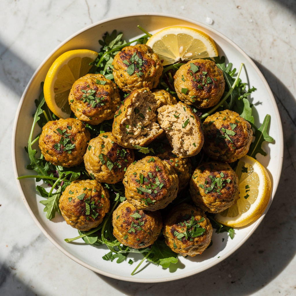 Greek Chicken Meatballs (No Breadcrumbs!)