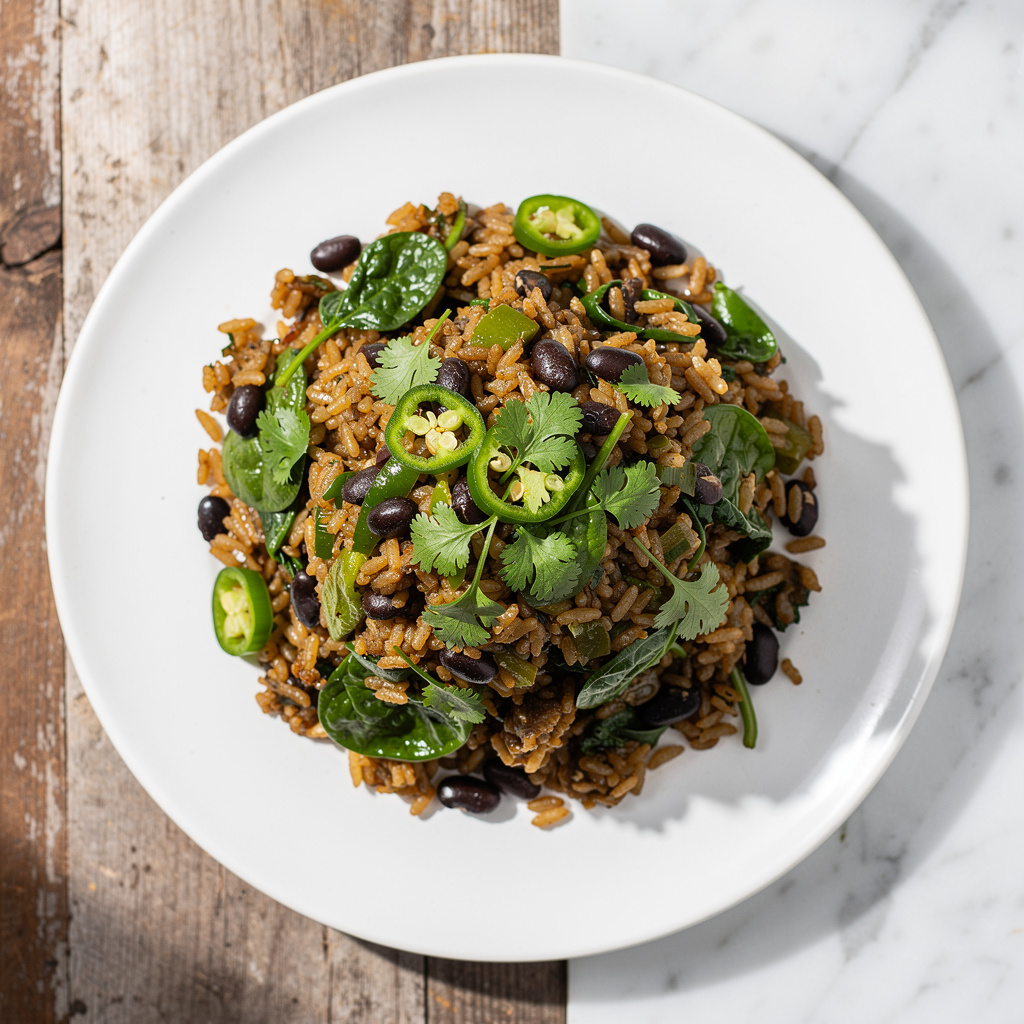 Green Chile Rice with Black Beans