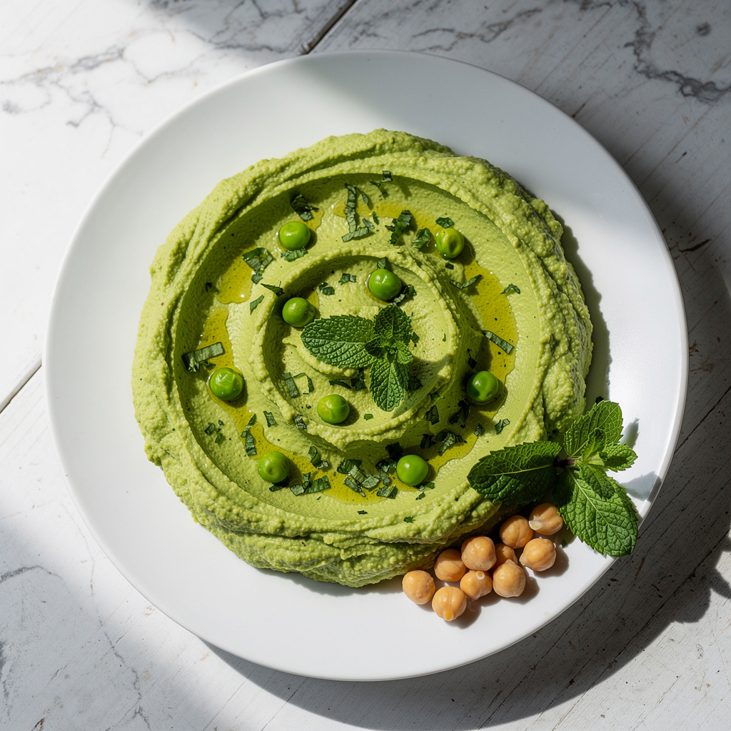 Green Pea Hummus with Fresh Mint