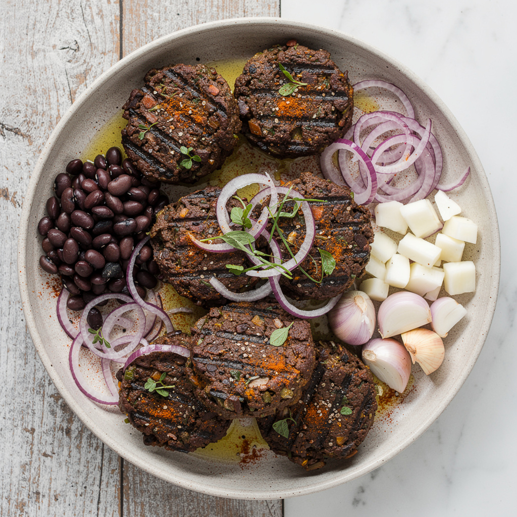 Grilled Black Bean Veggie Burgers