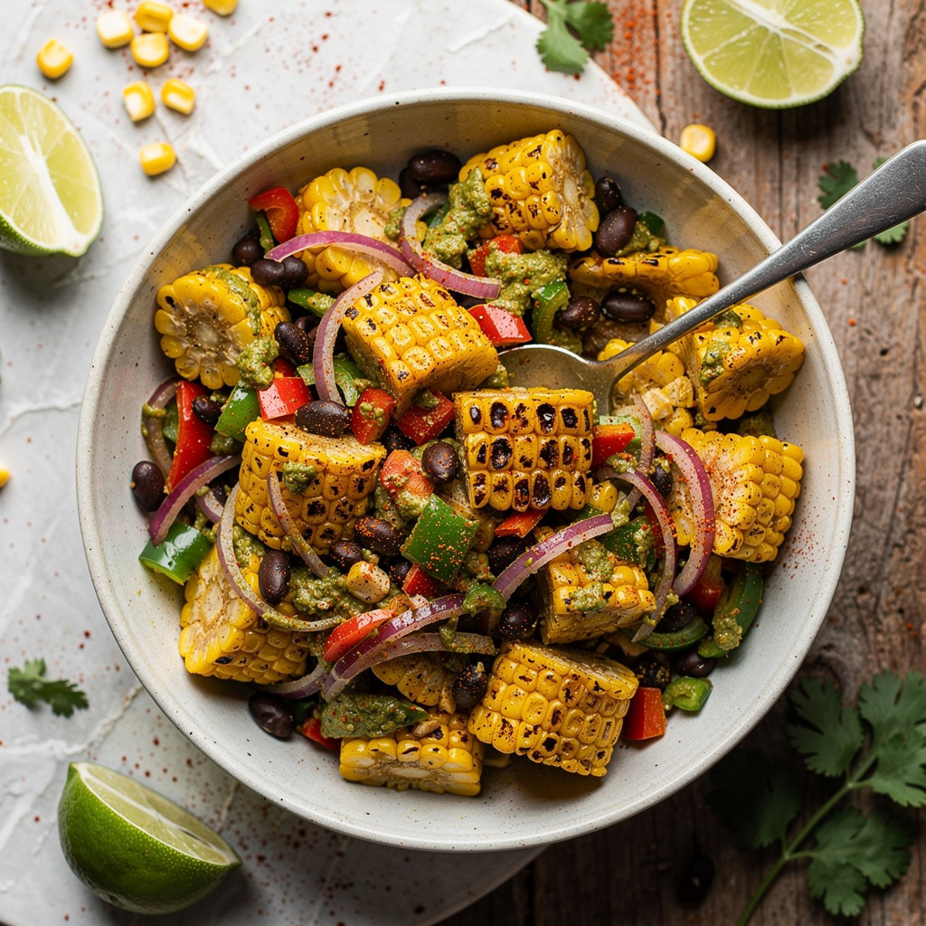 Grilled Corn Salad with Jalapeño Dressing