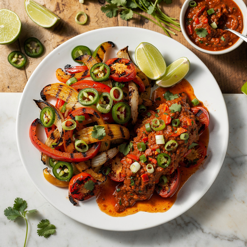 Grilled Fajita Platter with Smoky Tomato Salsa