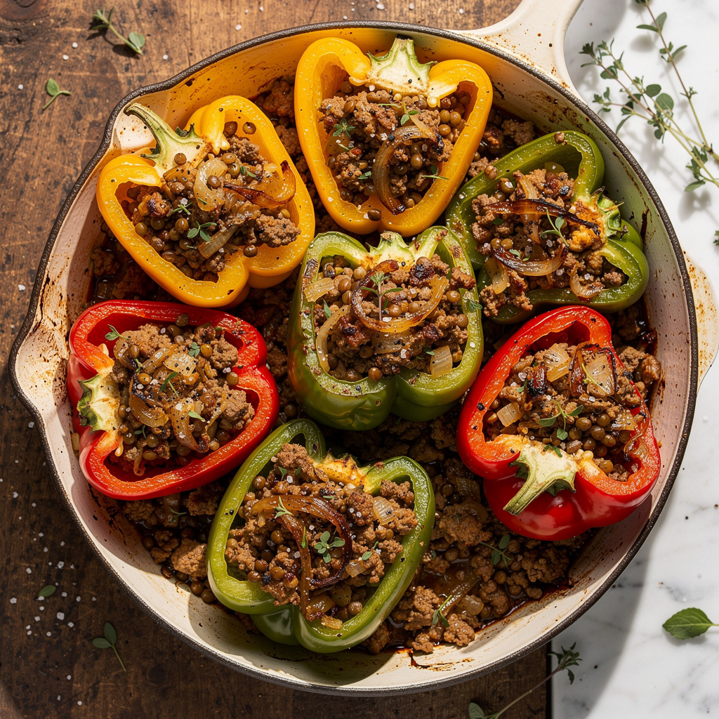 Ground Turkey Stuffed Peppers