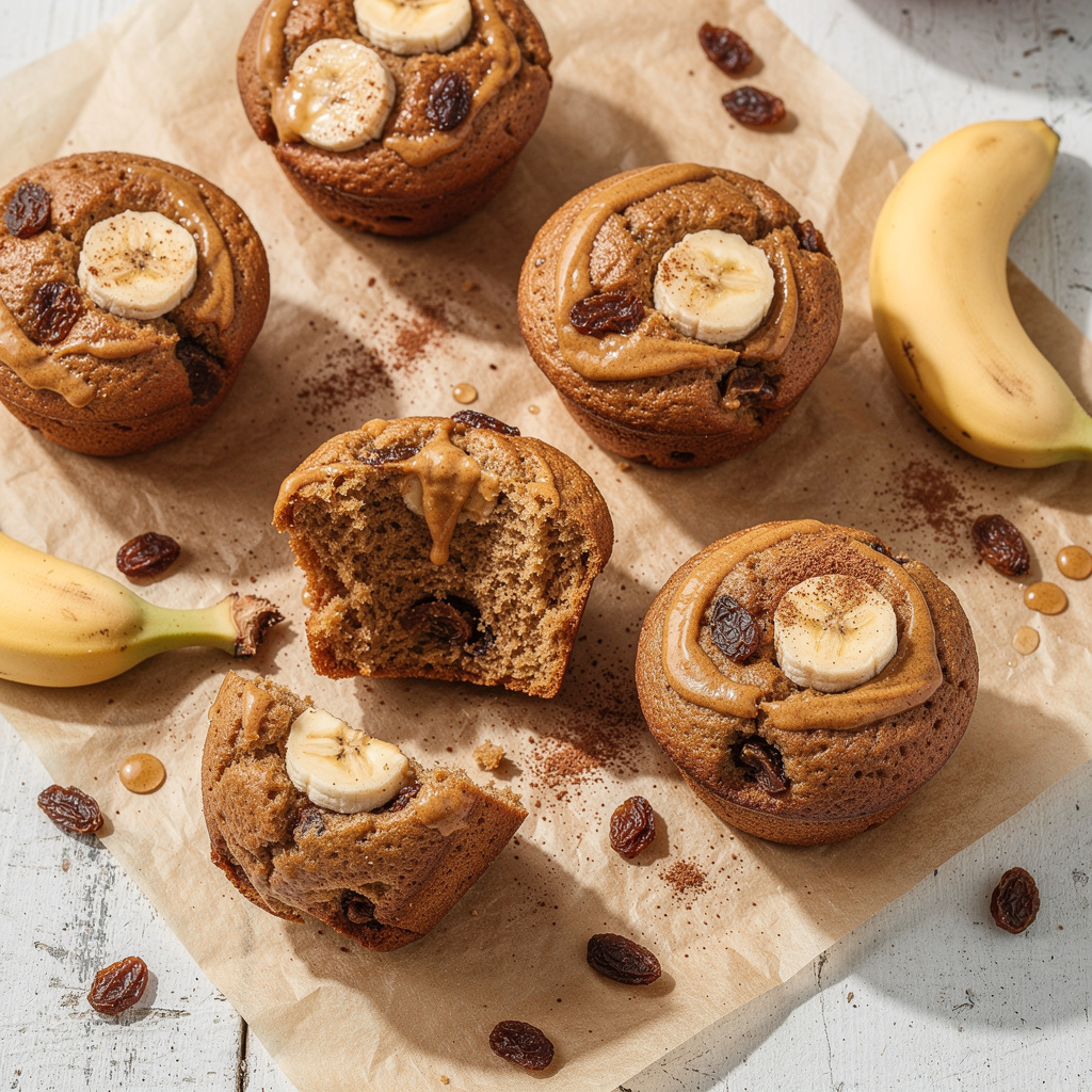 Healthy Peanut Butter Banana Muffins