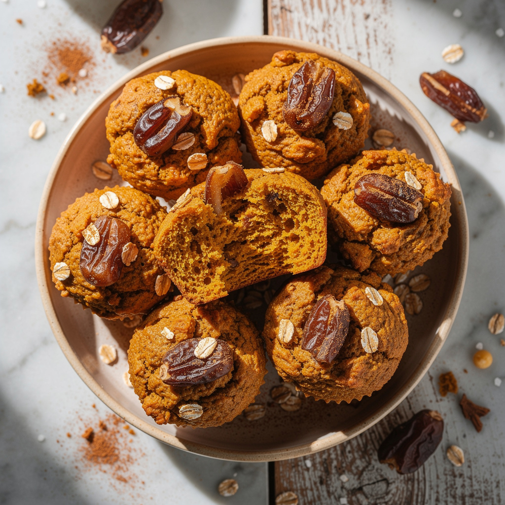 Healthy Pumpkin Oatmeal Muffins (Fruit-sweetened!)