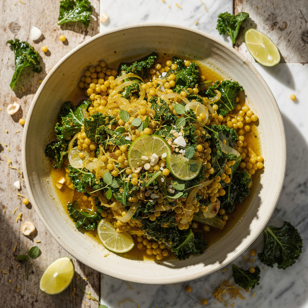 Israeli Couscous and Kale Salad