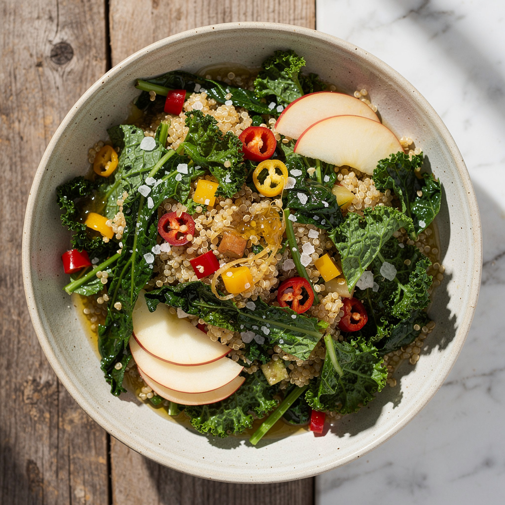 Kale Quinoa Salad with Apple Cider Dressing