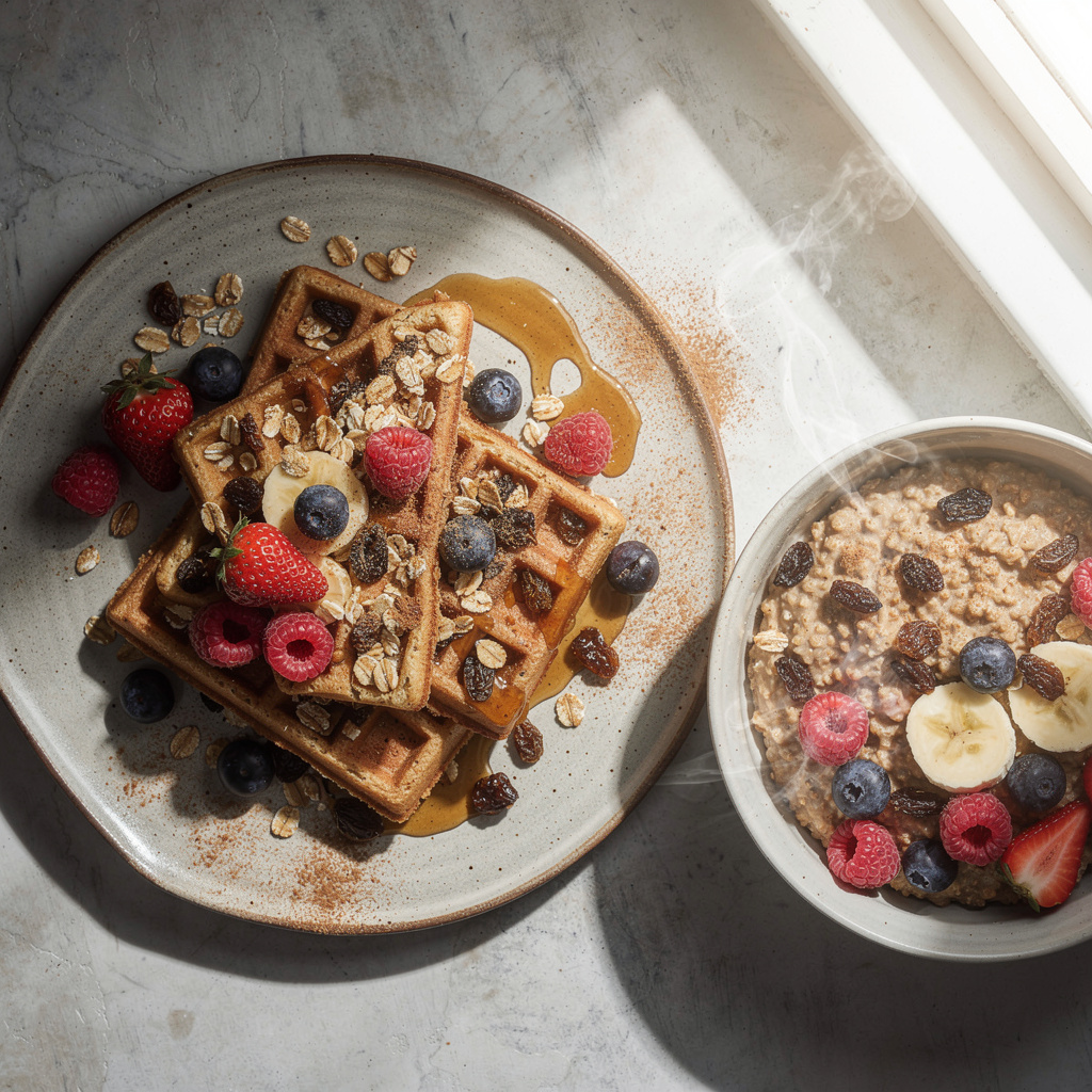 Maple-Cinnamon Oatmeal Waffles