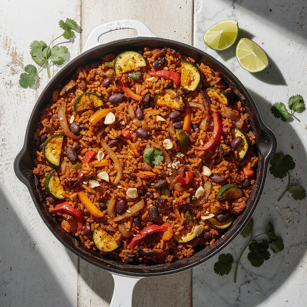 Mexican-Style Vegan Bean and Rice Casserole