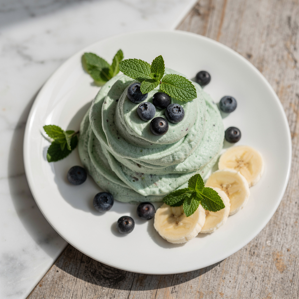 Mint and Blueberry Nice Cream