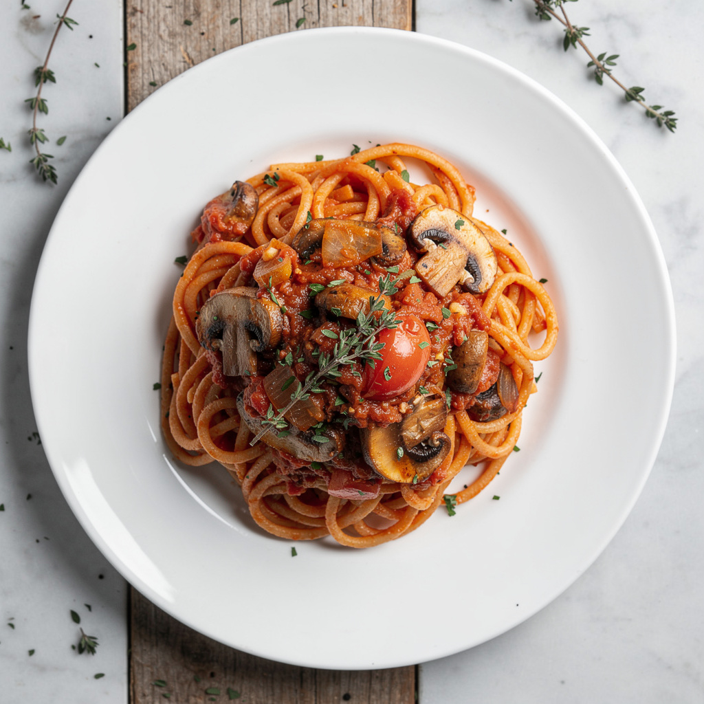 Penne with Tomato-Mushroom Sauce
