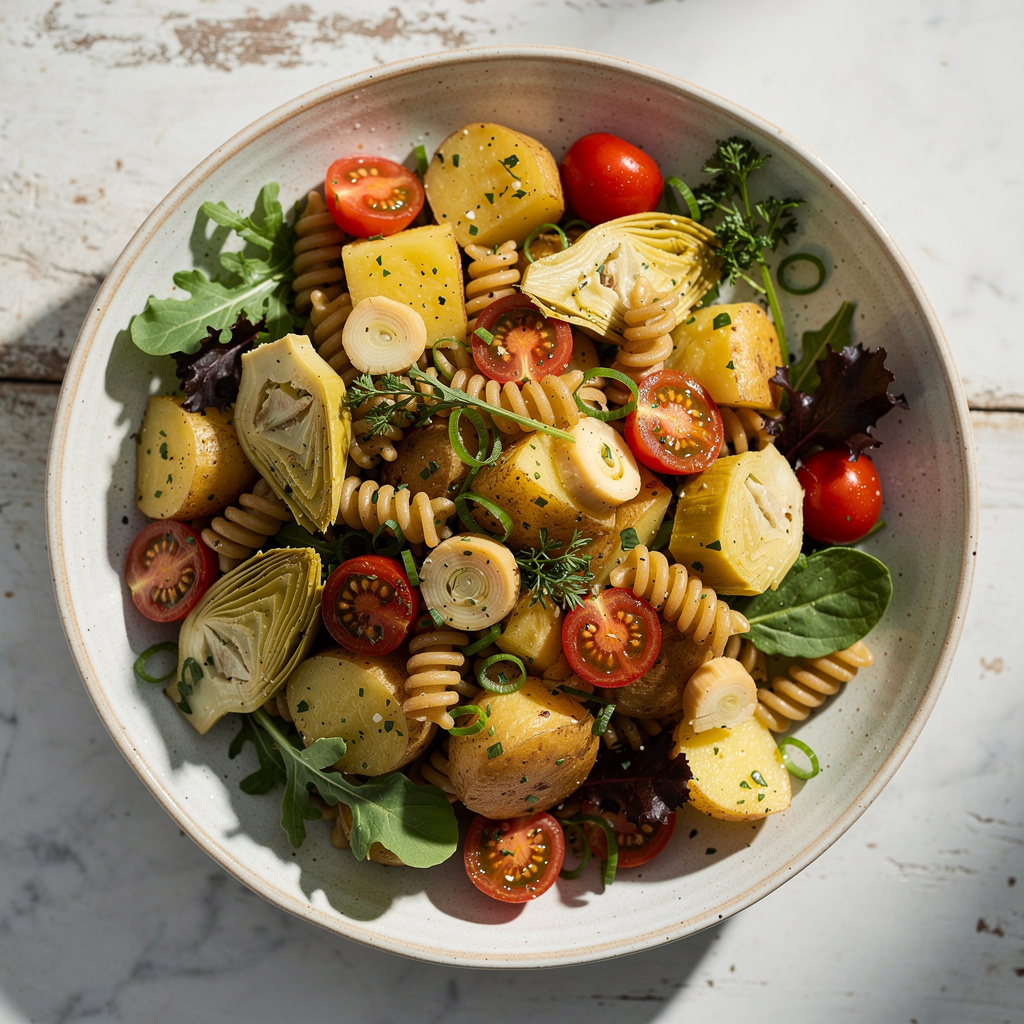 Potato and Artichoke Heart Pasta Salad