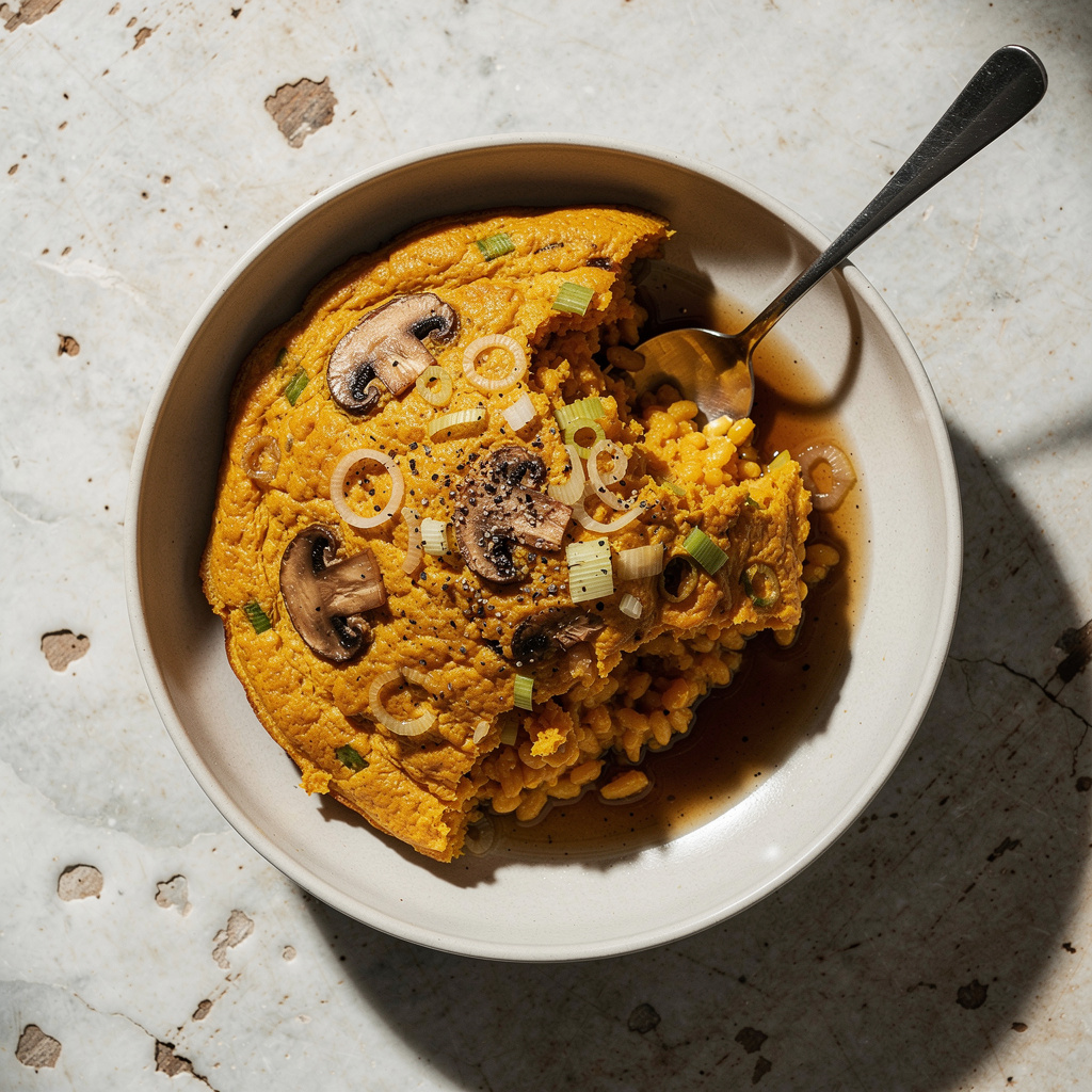 Pumpkin Risotto Frittata with Mushrooms