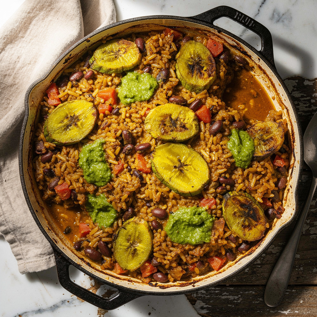 Red Beans and Rice Casserole with Plantains