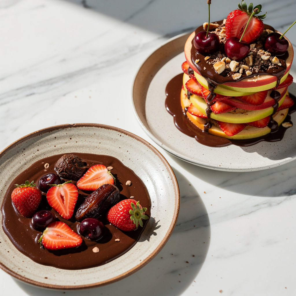Pancake Sundaes with Strawberry-Cherry Nice Cream