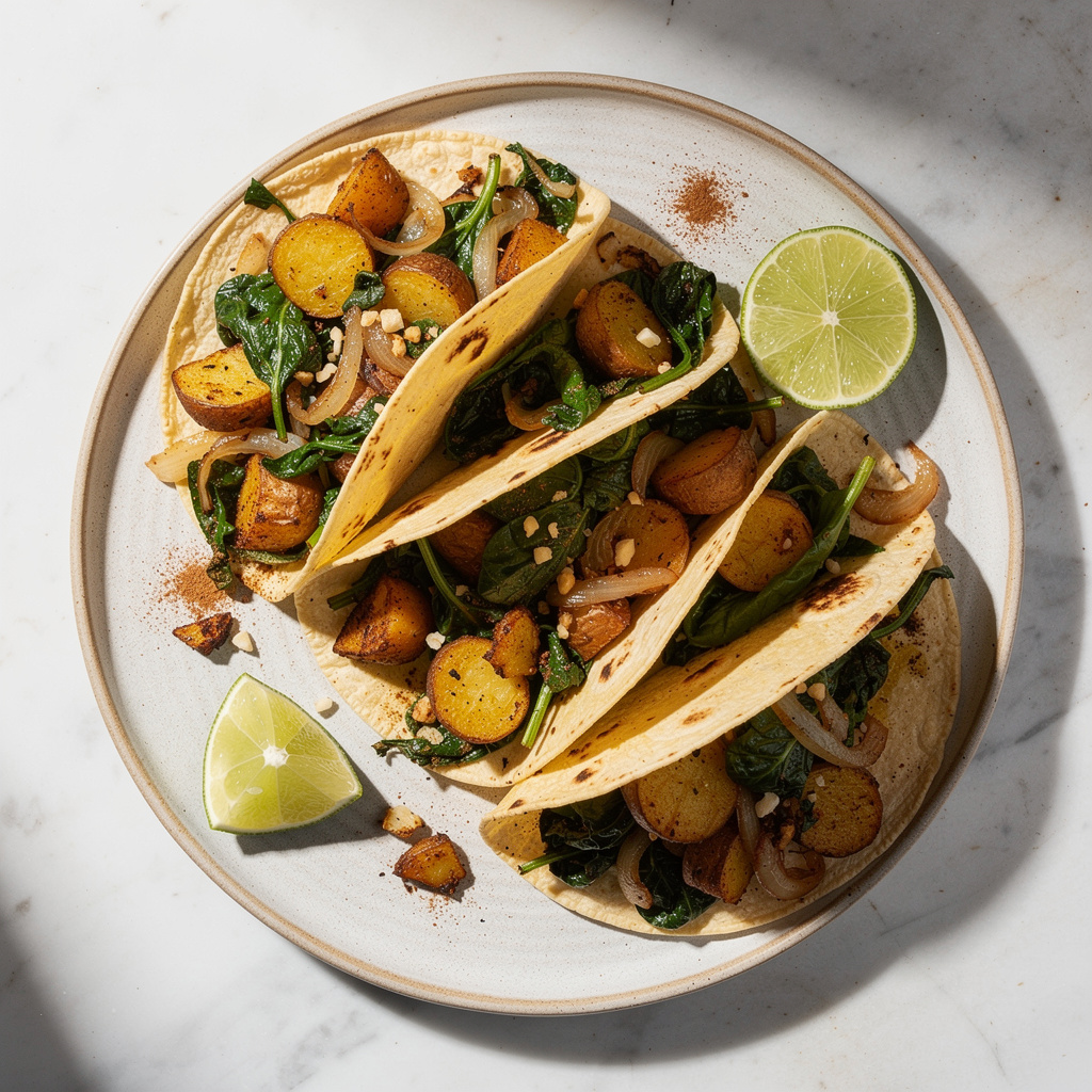 Spinach-Potato Tacos