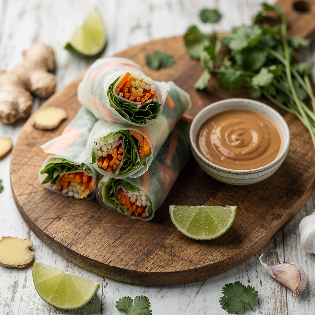 Spring Rolls with Peanut Sauce