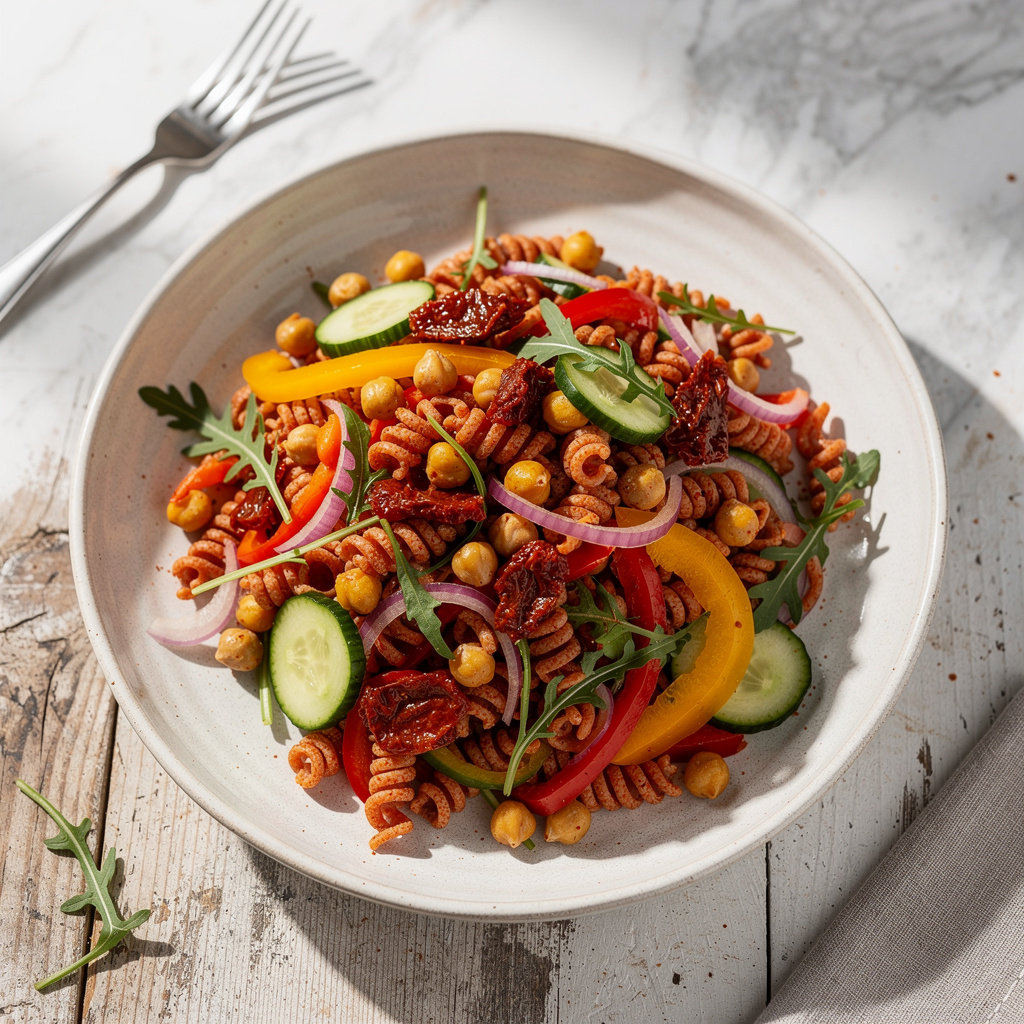 Sun-Dried Tomato Pasta Salad with Chickpeas
