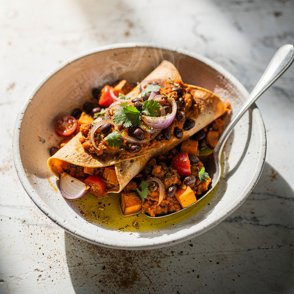 Sweet Potato Black Bean Enchiladas