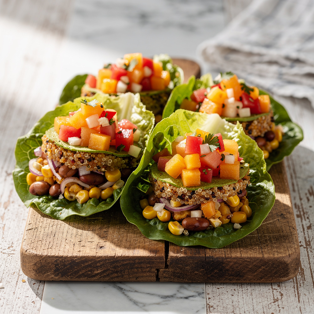 Taco Lettuce Wraps with Melon Salsa