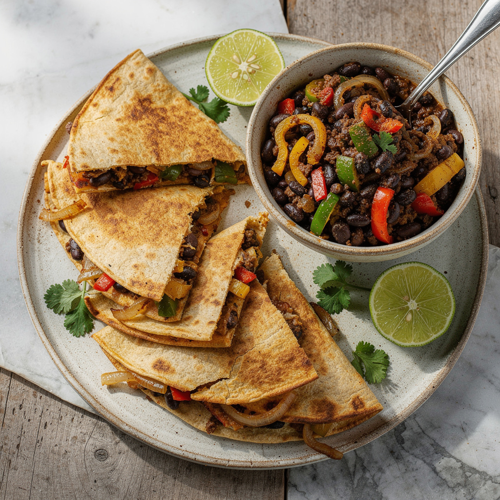 Vegan Quesadilla with Black Beans