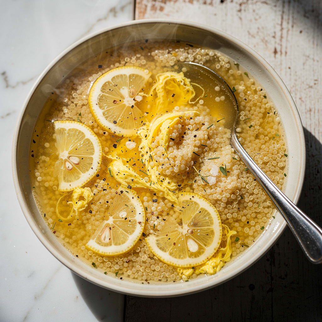 Egg and Lemon Soup with Quinoa