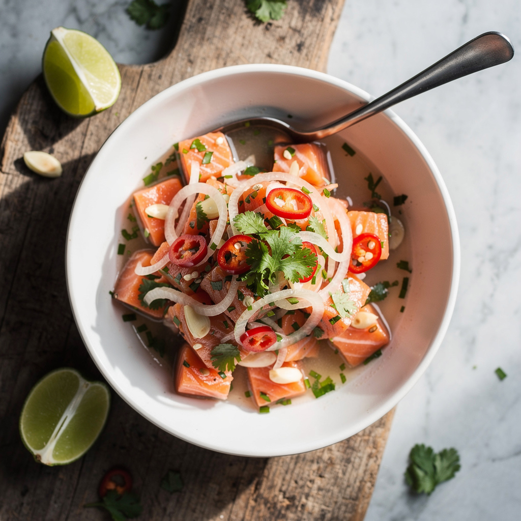 Wild Salmon Ceviche with Coriander & Lime