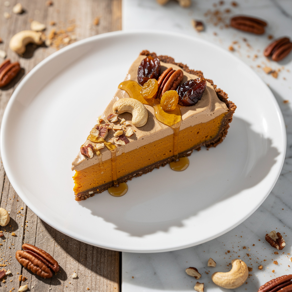 Pumpkin Pie with Cinnamon Cashew Cream
