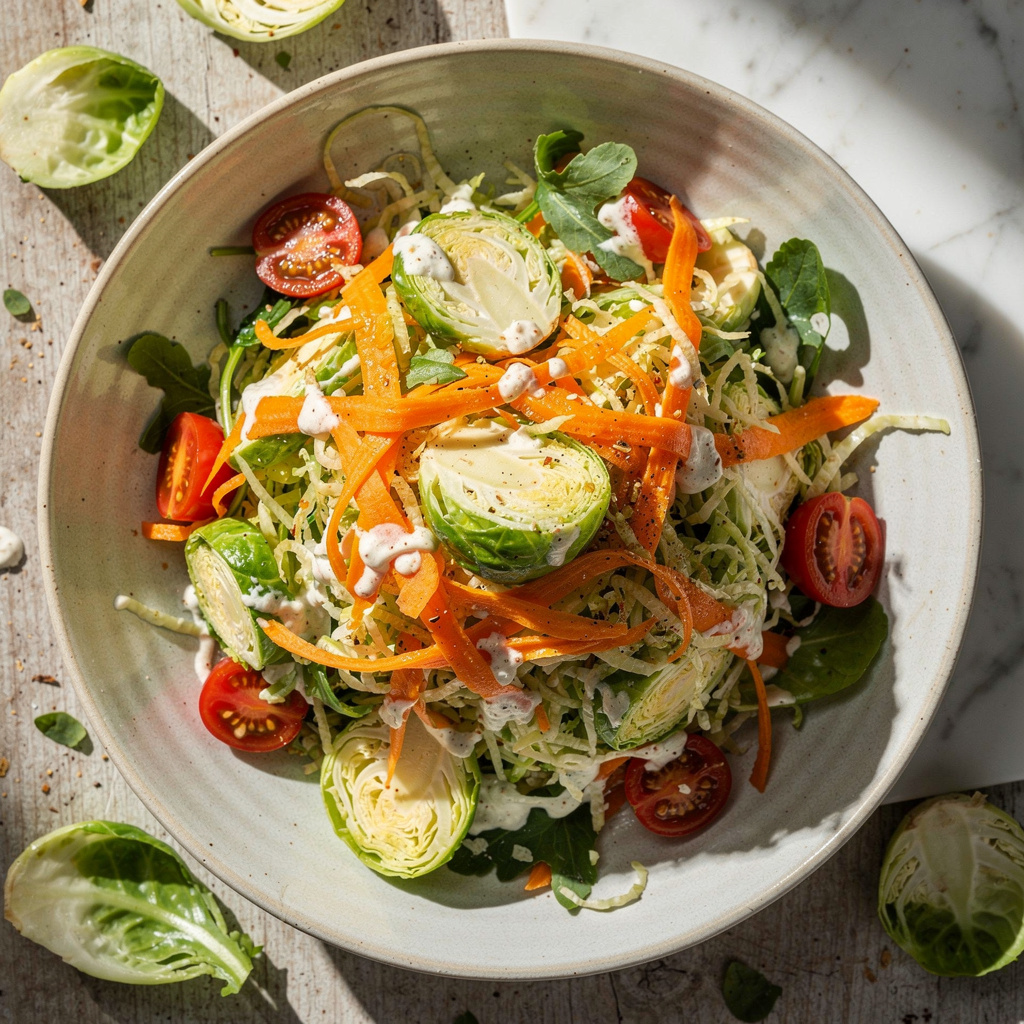 Brussels Sprout and Gingered Carrot Salad