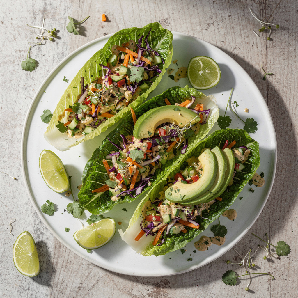 Veggie Slaw Romaine Boats