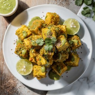 Air-Fried Tempura Veggies with Jalapeño-Lime Sauce