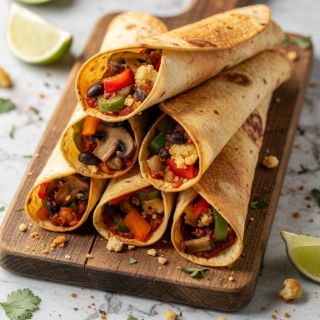 Air-Fryer Taquitos with Cauliflower and Black Beans