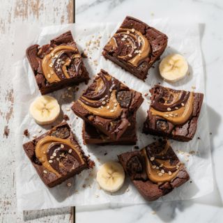 Banana and Chocolate Peanut Butter Brownies