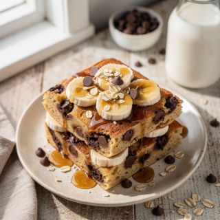 Banana Pancake Casserole with Chocolate Chips