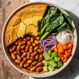 Barbecue Bean and Cornbread Bake