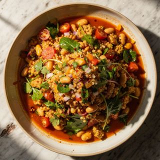 Bulgur-Bean Salad with Tomato Vinaigrette