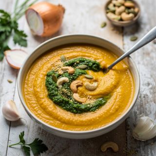 Butternut Bisque with Parsley Pistou
