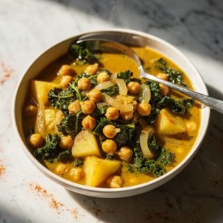 Chickpea Curry Stew with Kale