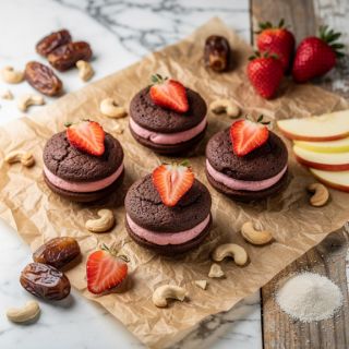 Chocolate-Strawberry Vegan Whoopie Pies