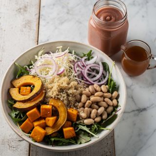 Fall Mason Jar Salad with Maple Cider Vinaigrette