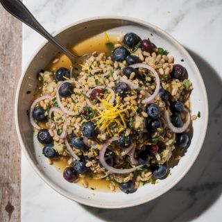 Farro Salad With Blueberries and Lemon Dressing
