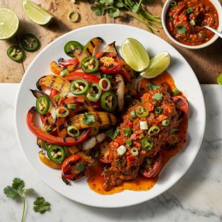 Grilled Fajita Platter with Smoky Tomato Salsa