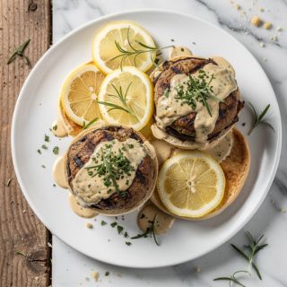 Grilled Mushroom Burgers with Tarragon Crema
