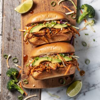 Jackfruit Barbecue Sandwiches with Broccoli Slaw