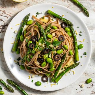 Lemony Asparagus Fettuccine